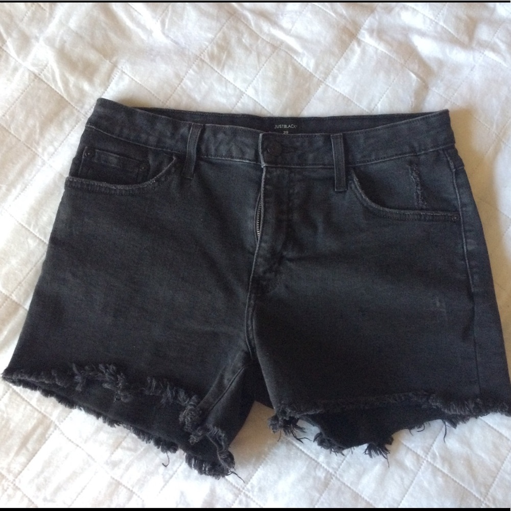 Just Black Ancil Frayed Hem Shorts